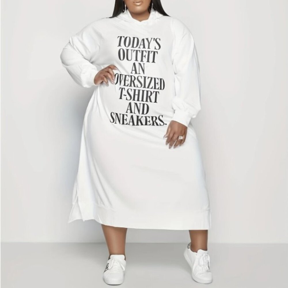 Plus Size T-Shirt Hoodie Dress